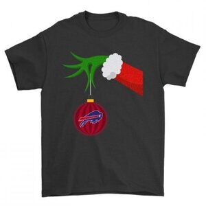 Grinch Hand Merry Christmas Buffalo Bills T-Shirt Holiday Fan Gift 81